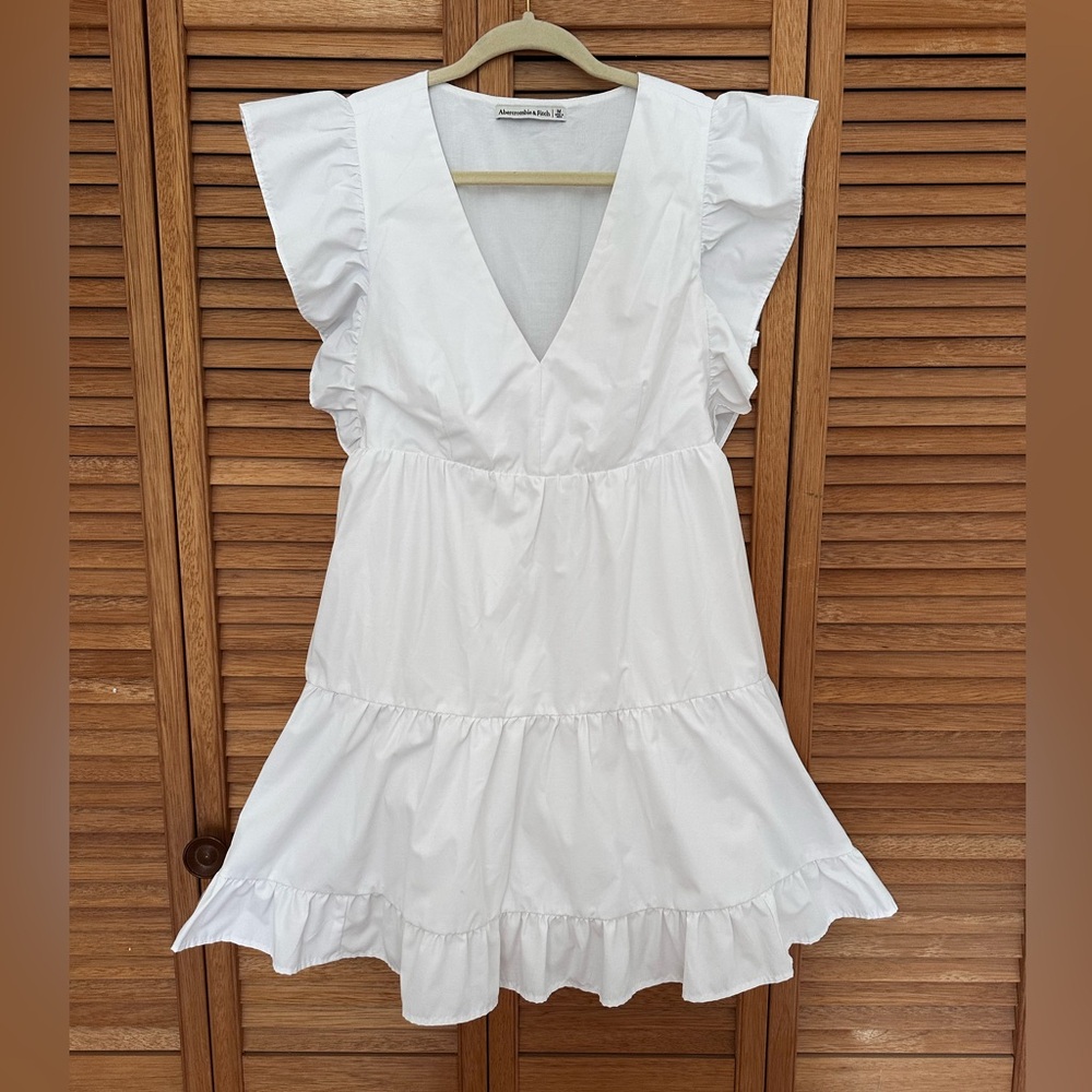 Abercrombie & Fitch White Ruffled Tiered Sundress Size Medium